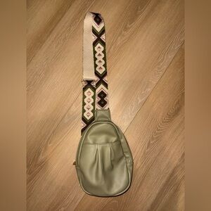 Urban Originals Olive Crossbody Bag with Patterned Strap
